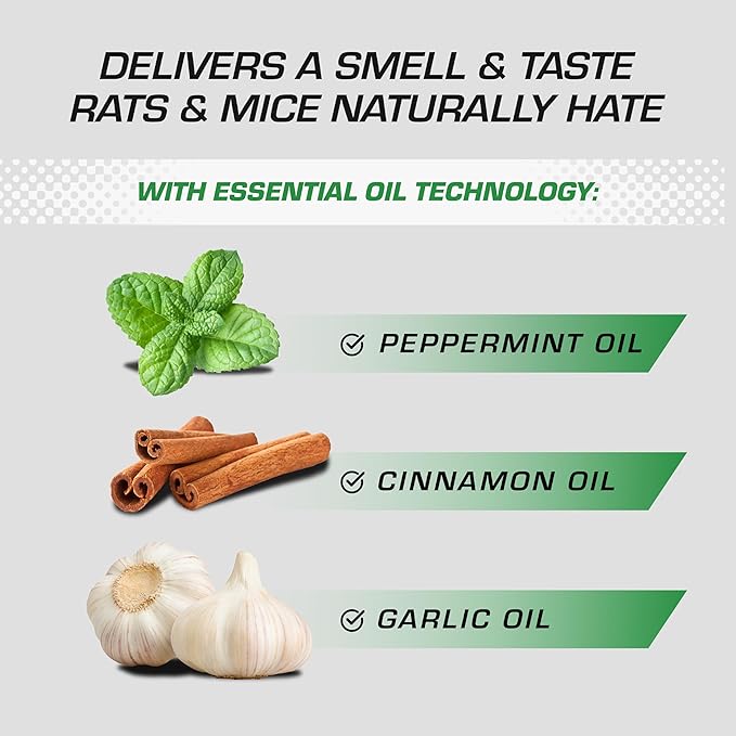 Tomcat Repellents Rodent Repellent Ready-to-Use with Comfort Wand - for Indoor and Outdoor Mouse and Rat Prevention, Peppermint Oil Spray for Rodents with Cinnamon & Garlic Essential Oils, 1.33 gal.