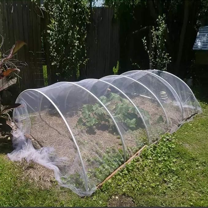Agfabric Garden Netting 6.5'x10' Insect Pest Barrier Bird Netting for Garden Protection,Row Cover Mesh Netting for Vegetables Fruit Trees and Plants,White,2 Pack