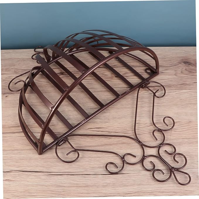 GANAZONO Railing Planters Outdoor Balcony Metal Wall Planter Basket Hanging Plant Basket Holder Half Round Hanging Baskets for Porch Balcony Fence Decor Bronze
