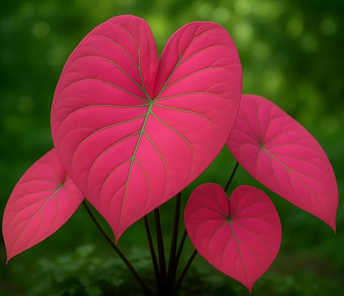 2 Pink Ladies Caladium Bulbs for Planting - Good Indoor Plant, Fast Growing