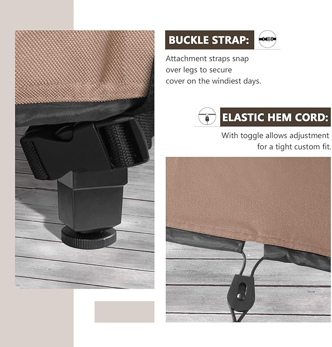 ULTCOVER Stackable Patio Chair Cover – Waterproof Outdoor Stack of Chairs Cover 2 Pack Fits Up to 26W x 34D x 45H inches
