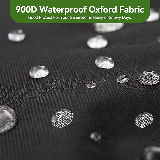 Waterproof Generator Covers for Outside, Heavy Duty Thicken 900D Polyester Fabric Portable Generator Covers Universal Fits for Most Generators 5000-10000 Watt, Black (32"L x 24"W x 24"H)