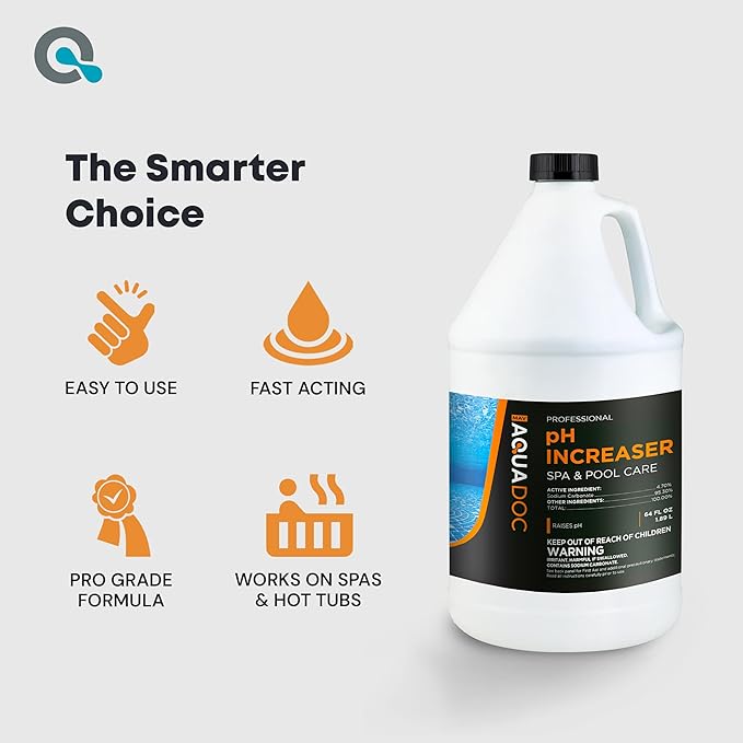 AquaDoc Spa pH Increaser for Hot Tub - 64oz - Spa pH Up for Water Balance - Hot Tub Chemicals Made in USA