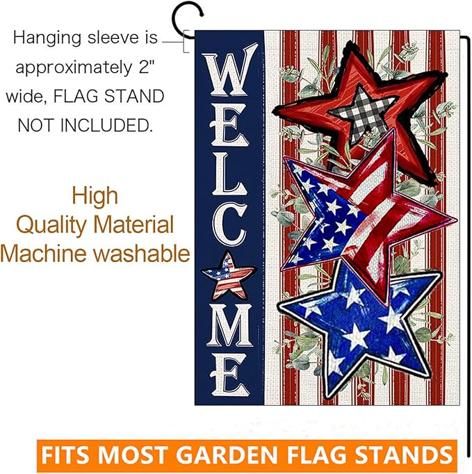 Seasonal Garden Flag Set of 12 Double Sided 12x18 Inch, Holiday Mothers Day 4th of July Garden Flag for Outside, Small Yard Flags for the Entire Year, with Free Anti-Wind Clip and Stopper