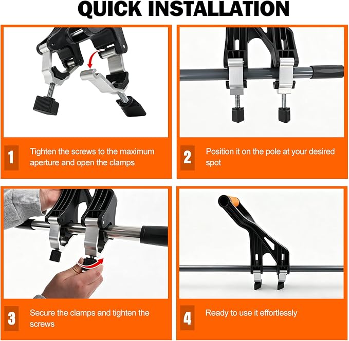 Axcoix Universal Shovel Handle Replacement, Adjustable Weed Trimmer Handle Extension, Ergonomic Back Saver Attachment Fit for Shovels Rakes String Trimmers Snow Shovels Gardening Tools