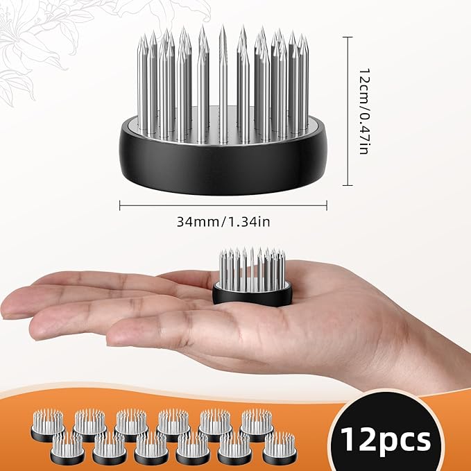 12Pcs Small Vase Flower Frogs,1.34Inch Japanese Ikebana Fresh Flower Pin Holders (Silver)
