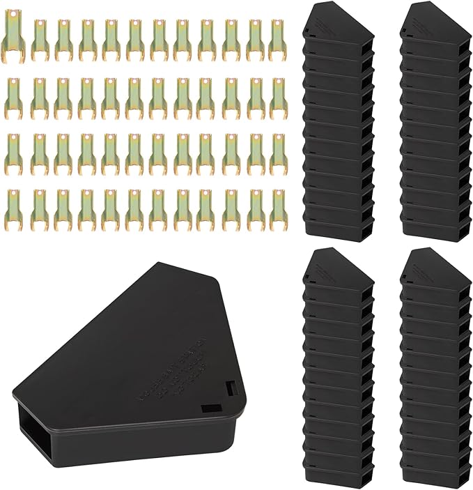 Mouse Station with Keys Black 48 Pack, Key Required Mouse Stations, Mice Stations, Keeps Children and Pets Safe Indoor & Outdoor