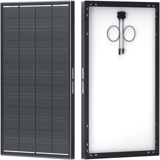 Renogy 200 Watt Solar Panel ShadowFlux Anti-Shading, 12V 200W Solar Panel 25% High-Efficiency N-Type Solar Cell, 16BB ShadowFlux Technology Solar Module for RV Home Roof Camp Marine Boat
