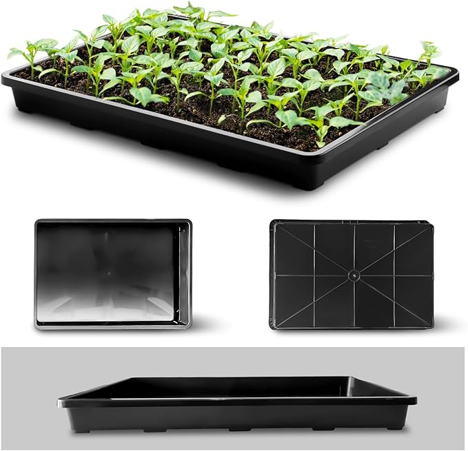 RooTrimmer 5 Pack Nursery Potting Tray, Carrying and Holding Plant Tray for Seeds Starting Pot, Collecting Drainage Water(Black)