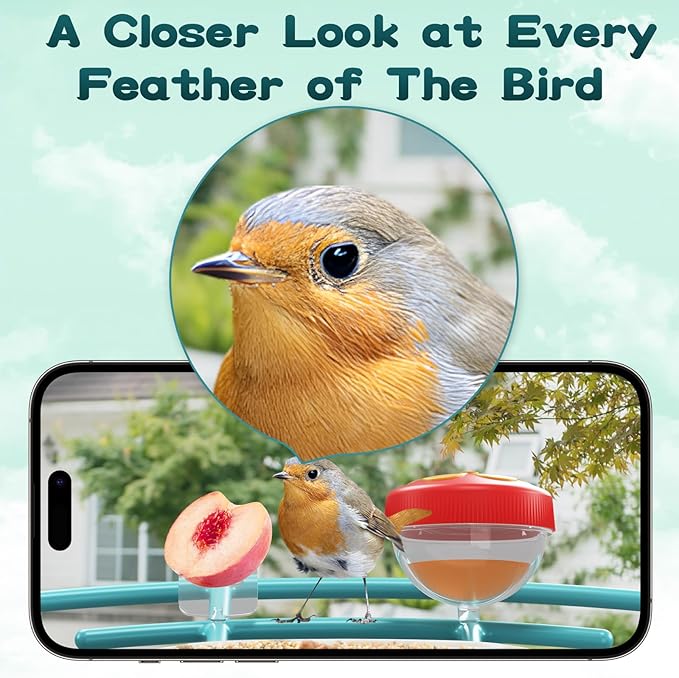 Smart Bird Feeder with Camera-AI Identify 11,000+ Species, 2K HD Auto Capture Birds Video & 64G TF Card, Solar-Powered Wireless Outdoor Design, Birdhouse with Built-in Two-Way Microphone