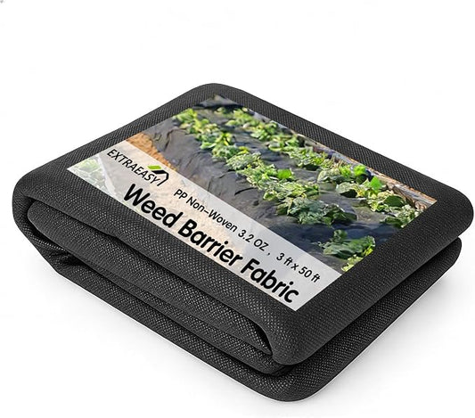 EXTRAEASY Non-Woven Weed Barrier Fabric, 3ft x 50ft, Easy Install & Breathable Ground Cover - Landscape Fabric for Gardens, Flower Beds, Mulch & Professional Weed Control