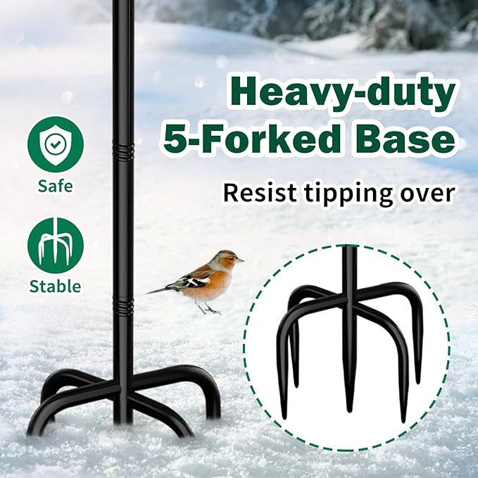 Heated Bird Bath for Outside Winter, Powerful 100W Thermostat Control Heated Bird Baths for Outdoors with 5-Prong Metal Stake, Heated Birdbath Water Heater for Garden Yard Patio Lawn (Green)