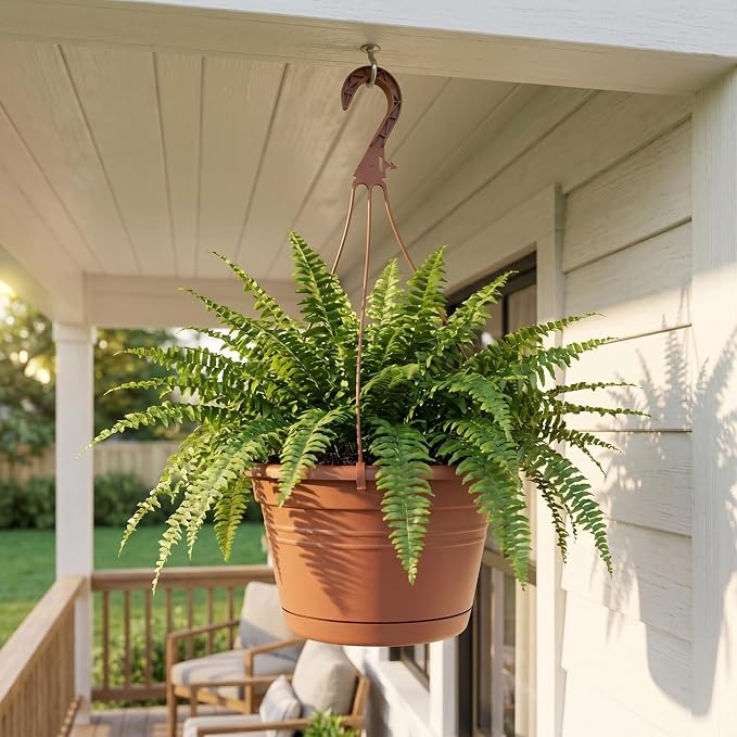 DOITOOL 3 Sets Plastic Hanging Planter Pots Garden Plant Pot, 9.8 Inch Hanging Pot Nursery Basket Orchid Pots for Outdoor Indoor Garden (Red), 25x25cm