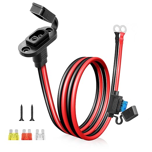 SAE to O Ring Connector 3FT 10AWG, SAE Battery Quick Connect Plug Waterproof Extension Cable for Solar Panel, Street & Road Glide Motorcycle Charging Port Upgrade, RV, Solar Generator Battery Charger