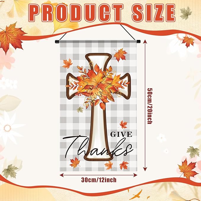 Tegeme 12 Pcs Christian Seasonal Garden Flags Set Hello Spring Door Banner Decorations Religious Cross Door Hanger 12 x 20 Inch 4th of July Hanging Flag for Outside Party Outdoor Indoor