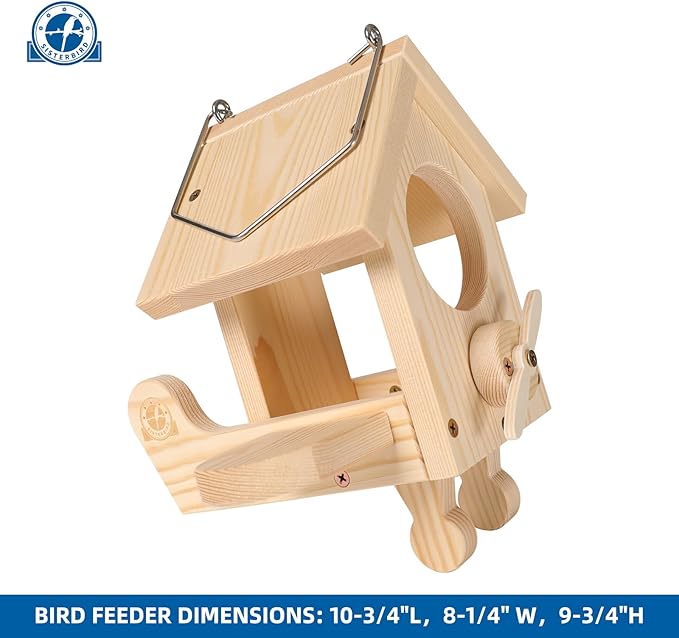 SISTERBIRD Premium Wooden Bird Feeder Kit, Build it Yourself Bird Feeders for Outdoors, Hanging Bird Feeder Kits for Adults to Build, Woodworking Adult Crafts & DIY Kits