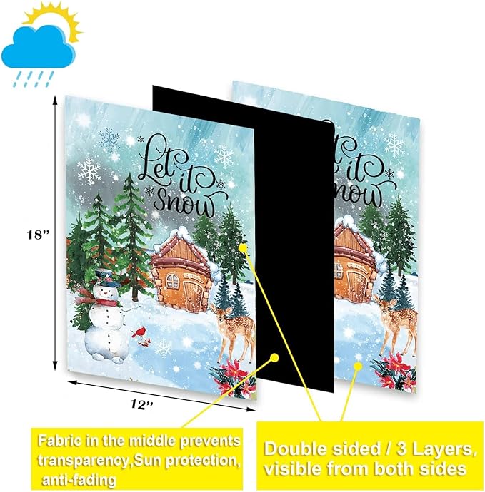 CDLong Seasonal Garden Flag Set of 12 Double Sided 12 x 18 Inch Yard Flag, Small garden flags for outside, Christmas Spring Seasonal Flag for Outdoor Holiday Decorations