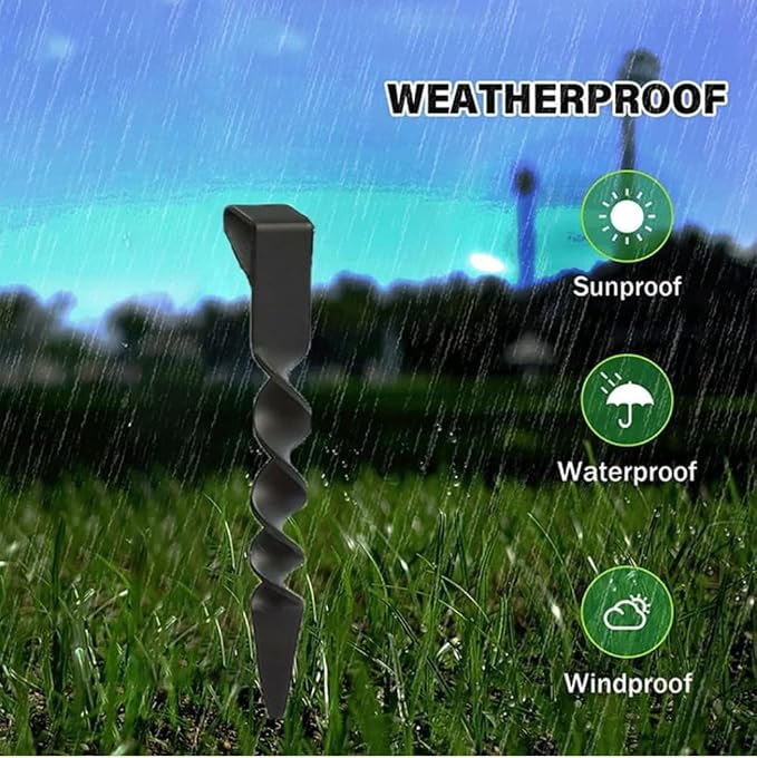 Rain Chain Anchor Stake for Copper Gutter Chains, 30'' Powder Coated Iron Downspout Chains Anchoring, Universal Fit Outside Rain Catcher System Accessories, Replacement for Basin and Barrel in Summer.