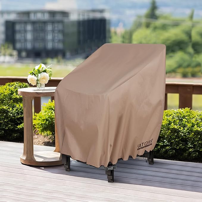 ULTCOVER Stackable Patio Chair Cover – Waterproof Outdoor Stack of Chairs Cover Fits Up to 26W x 30D x 45H inches