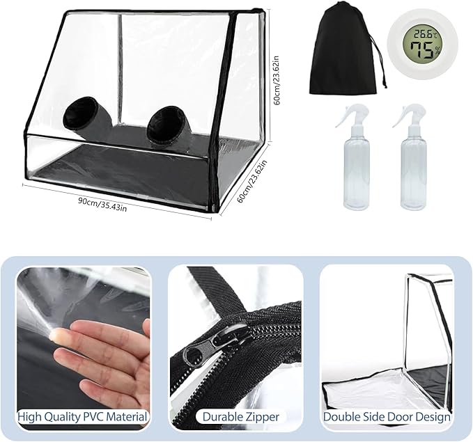 Large Still Air Box Mushroom Grow Tent 35.43x23.62x23.62 Mycology Fume Hood Propagation Stations Grow Kit for Monotub Mushroom Growing for Mushroom Grow Bags with Tilted Surface for Wider Observation