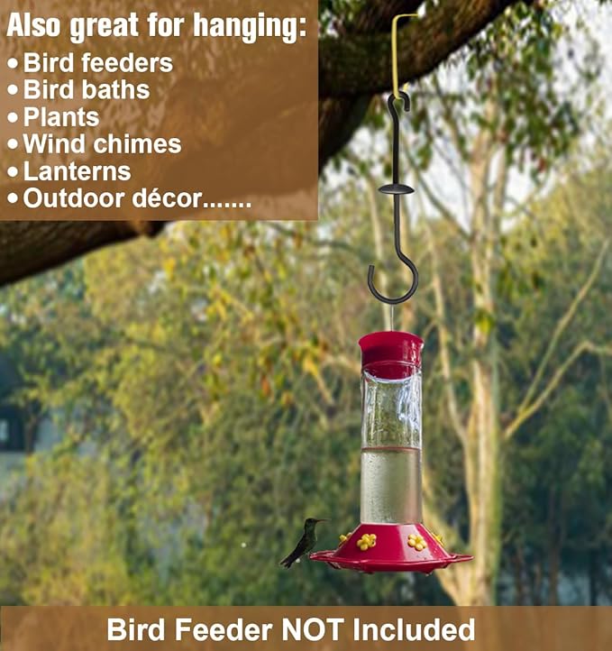 Garbuildman Squirrel Baffle Accessory for Bird Feeder Pole, Pole Hanging S Hook for Bird House Guard, 1 Pack (Baffle Not Included)