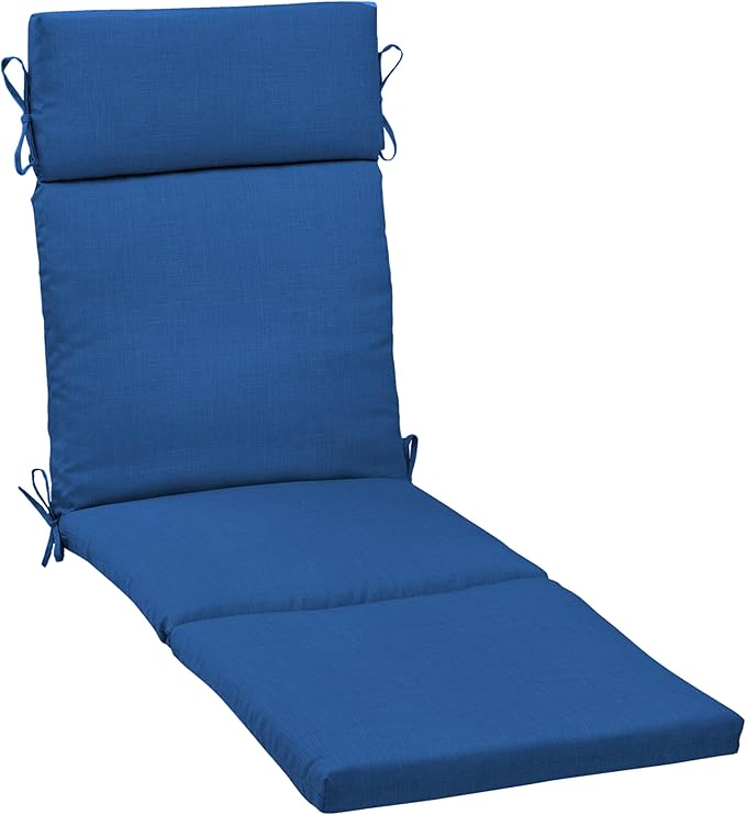 Arden Outdoor Chaise Cushion, 21 in x 72 in, Weather-Proof, Rain-Proof, Fade Resistant Patio Cushion for Chaise Lounger Cobalt Blue Texture