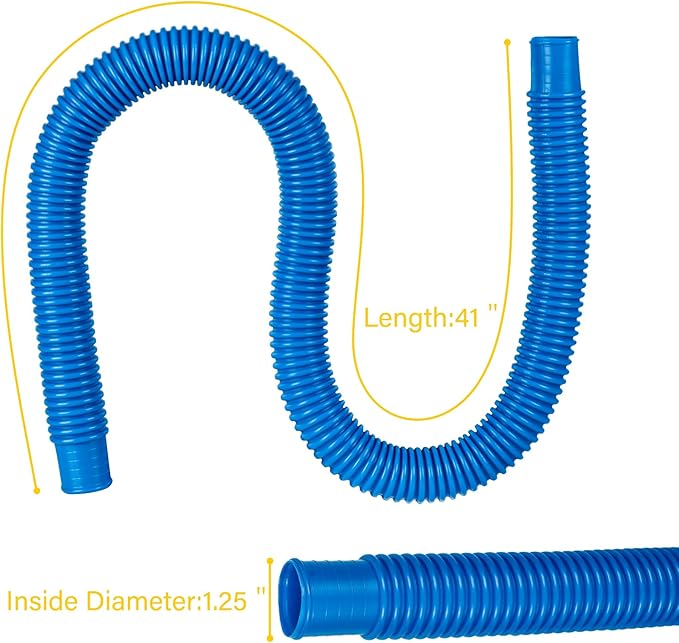 Pool Hose for Above Ground Pools, 3 PACK 1.25" Pool Filter Hoses Accessory Pool Pump Replacement 41 Inch Long with Clamps