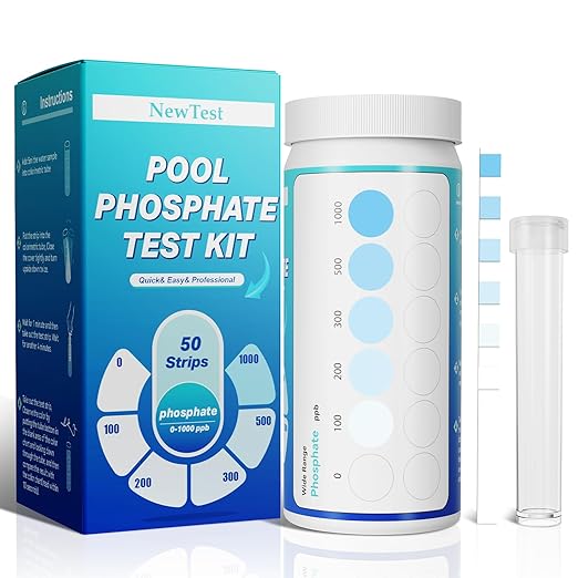 Pool Phosphate Test Kit: 50CT Professional Phosphate Test Strips for Swimming Pools Water Accurate & Easy to Read