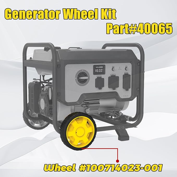 KIKITE Generator Wheel Kit Compatible with Champion 2800-4750w with Folding Handle and Never-Flat Tires, Generator Replacement Parts 40065