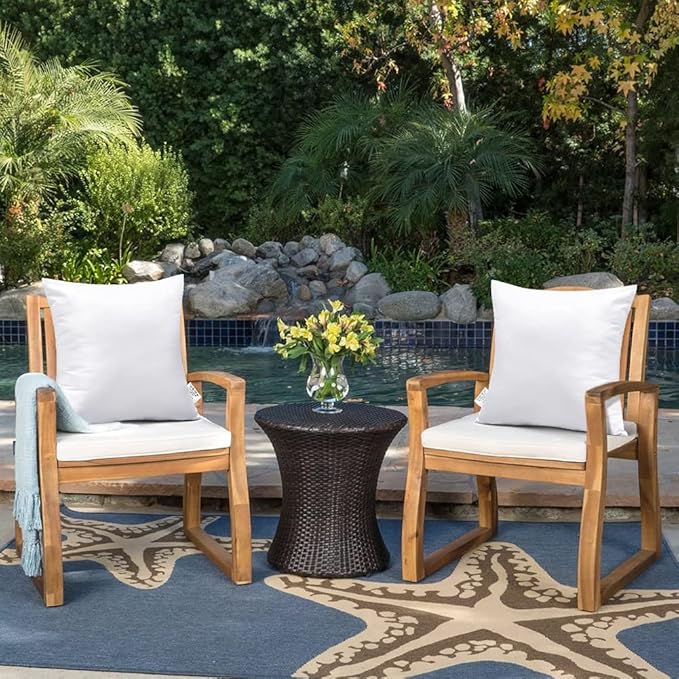 OTOSTAR Outdoor Throw Pillow Inserts - Pack of 2 Water Resistant Cushion Inner Pads for Patio Garden Coffee House Decorative Waterproof Pillow Inserts 20x20 Inch -White