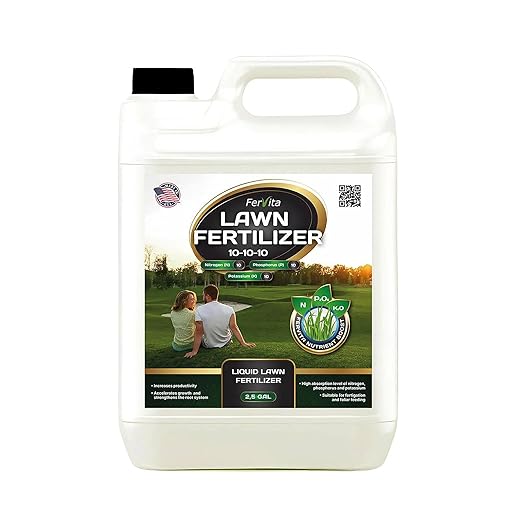 Liquid 10-10-10 Fertilizer for Lawn, Plants, Vegetables, Flowers - All Purpose Plant Food Outdoor & Indoor Plant Food - Balanced NPK Lawn Fertilizer with Nitrogen Potassium Phosphorus (2.5gal)