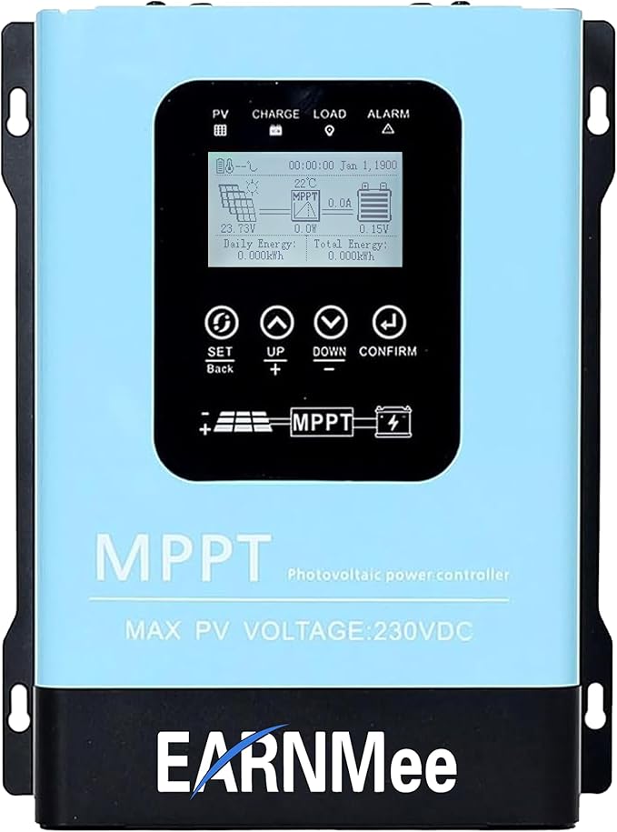 60A MPPT Solar Charge Controller,12V 24V 36V 48V 60V 72V 84V 96V Solar Battery Regulator PV Max 230V for Sealed Lead Acid Gel and Lithium Battery (60A)