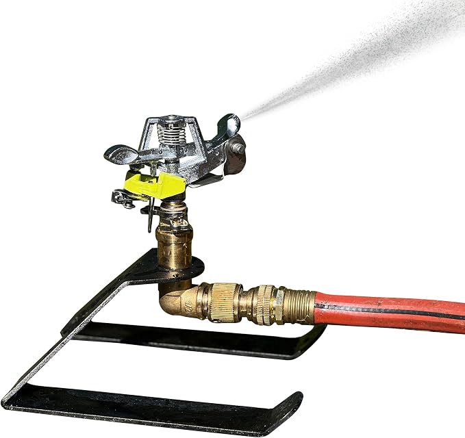 Impact Sprinklers for Yard, Garden, and Large Areas - Rotating Pulsating Lawn Sprinkler with Adjustable 360 Degree Rotating Head and Heavy Duty Steel Sled Base by Kings County Tools