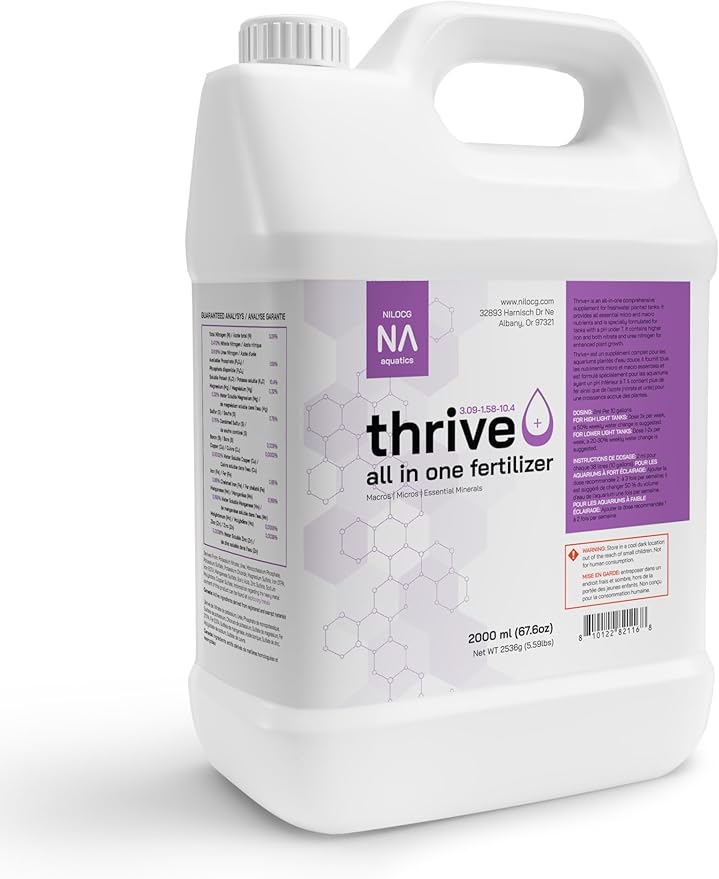 Thrive+ All in One Liquid Aquarium Plant Fertilizer – Highly Concentrated Aquatic Plant Fertilizer Solution – Nutrient-Rich Aquarium Plant Food – Convenient Usage – Effective Results (2000ml)