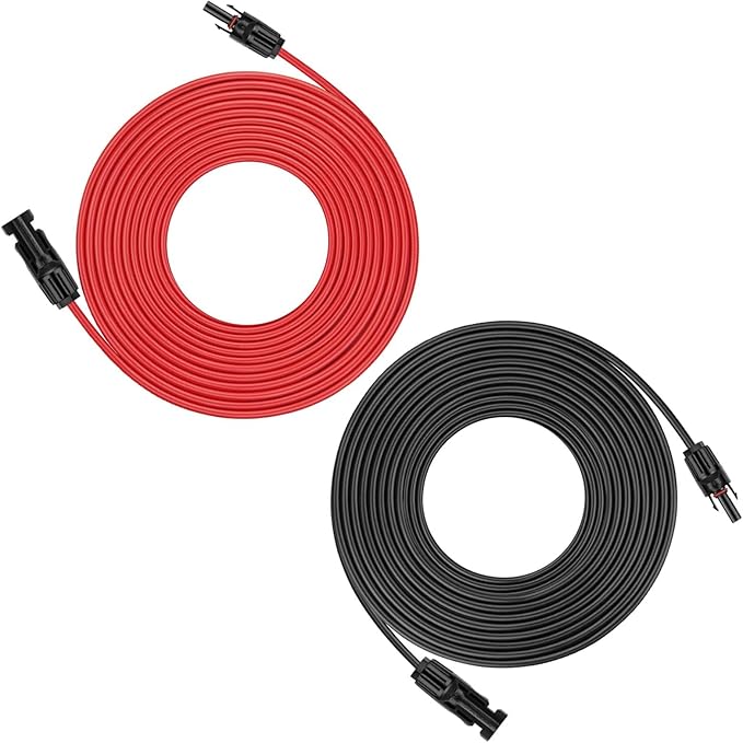 iGreely 100FT Red + 100FT Black Solar Panel Extension Cable (Male-to-Male, 10AWG, IP67, UV & Corrosion Resistant)