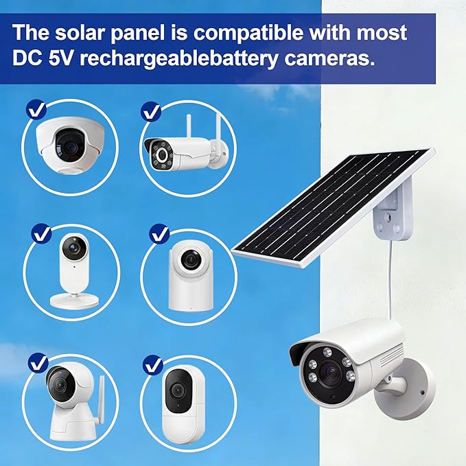 Eco-friendly 3W 5V Monocrystalline Solar Panel, Type-C Interface, IP66 Waterproof, 6.5-foot Cable, High Conversion Rate, Compatible with Various Electronic Devices