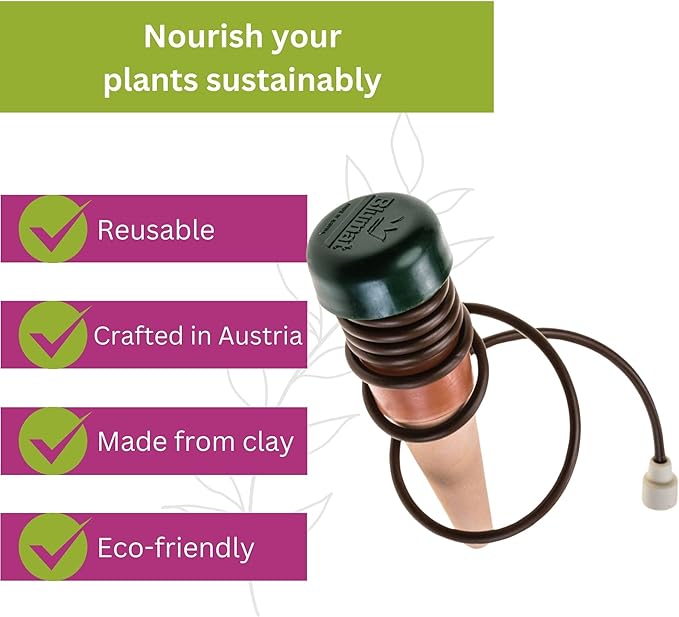 Blumat Classic Self-Watering Stakes - Prevents Overwatering and Underwatering for Healthy Growth While You are Away - Ideal for Indoor Plant Watering, 9 Pack, wo Adapter