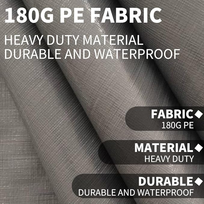 10 * 20 FT Carport Replacement Sidewall kit Panel Set of 4, 180G PE Waterproof & UV Protected Replacement Sidewall Cover, Gray