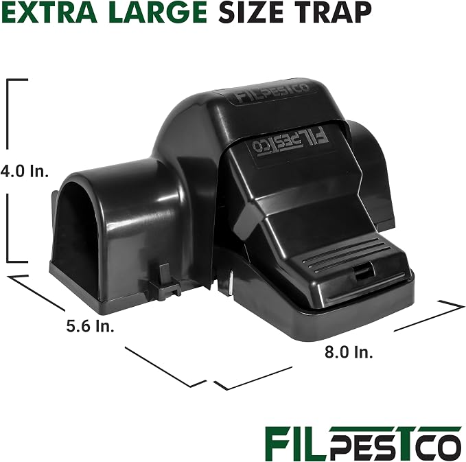 Set of 2 Professional Grade Extra Large Tunnel Rat Snap Traps, Mouse Trap, Reusable Trap, Heavy Duty for Indoor and Outdoor Pest Control Rodent Solutions