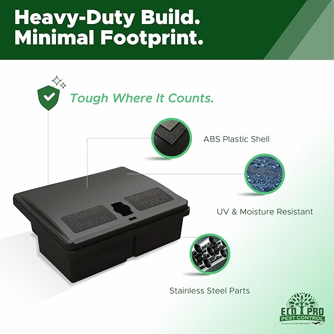 Mouse Bait Station | 4-Pack Indoor & Outdoor Mouse Bait Stations | Bait (Not Included) is Secured by Lock & Key | Pet & Child-Safe Alternative to Mouse Traps | for Mice Only - Small Size