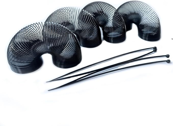 4 Pieces Squirrel Proof Metal Spring Barrier Device Spring Guard Baffle Accessories Outdoor Bird Feeder Protects Hanging Spring Type Coil Poles Raccoon Proof (Black，1.4“)