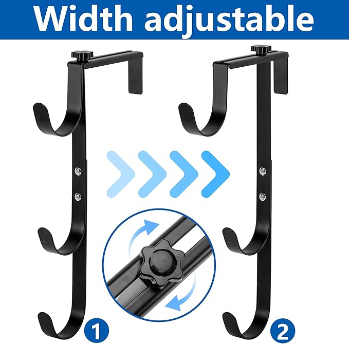 2 Pcs Three-layer Pool Fence Hooks for Pool Equipment, Adjustable Pool Pole Hanger Holder, Rustproof Swimming Pools Skimmer Pole Hooks for Hanging Tool, Hose, Leaf Rakes, Nets Pool-Accessories (Black)