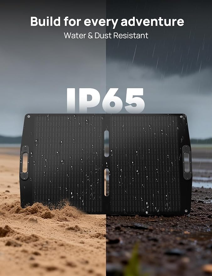 ECO-WORTHY 100W Portable Solar Panel for Power Stations,IP65 Waterproof & Lightweight with Adjustable Kickstand,23% High Efficiency Foldable Solar Panel for Outdoor RV Camping Off Grid Emergency