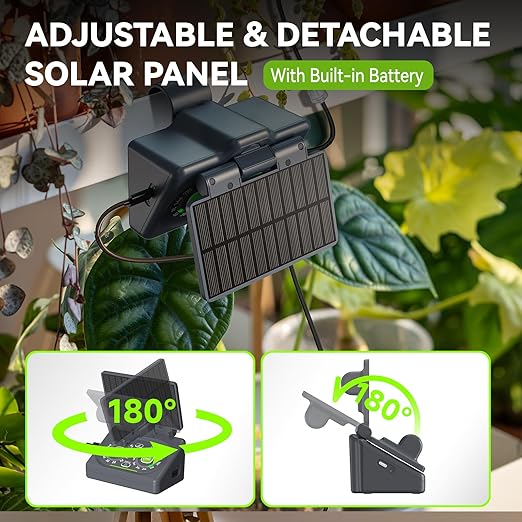 RAINPOINT WiFi Smart Programmable Solar Drip Irrigation System for Indoor Houseplant Water Up to 15 Pots, Compact Vacation Auto Plant Waterer Self Watering Device While Away Low Water Auto Shut-Off