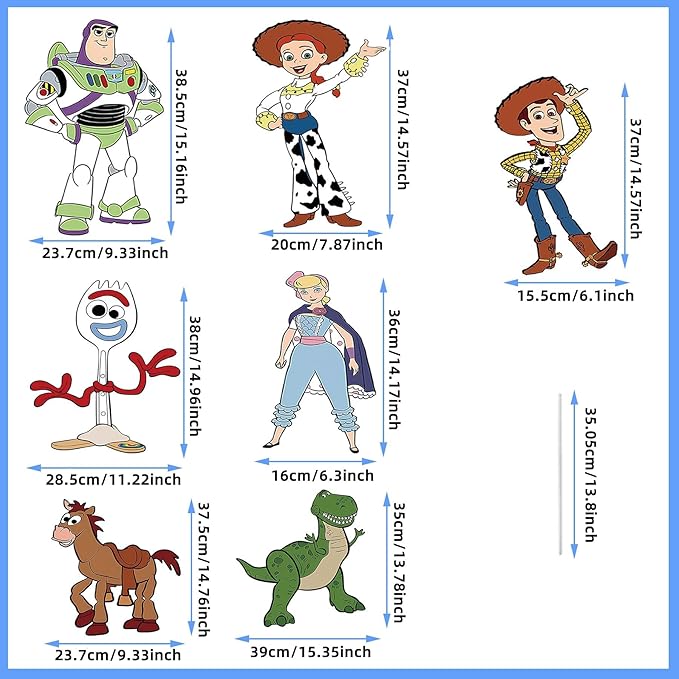 Toy Inspired Story Themed Happy Birthday Yard Signs, 7PCS Birthday Party Supplies Set with Stakes, Outdoor Lawn Party Decor for Unforgettable Celebrations Outdoor Yard Decorations Garden Party