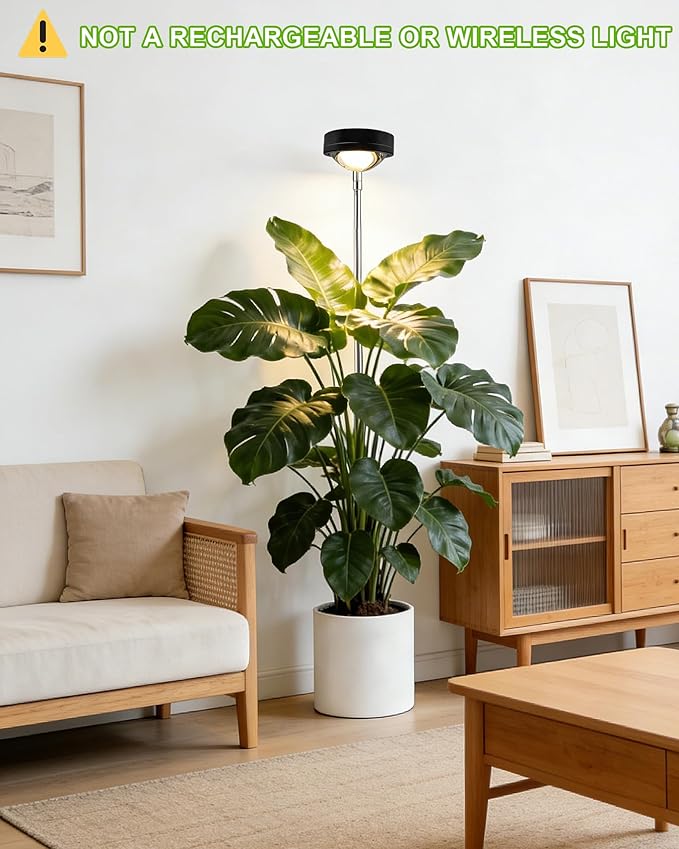 Plant Grow Light,yadoker LED Growing Light Full Spectrum for Indoor Plants,Black Magnifying Glass Plant Lights,Height Adjustable, Automatic Timer, 5V Low Safe Voltage,Idea for Large