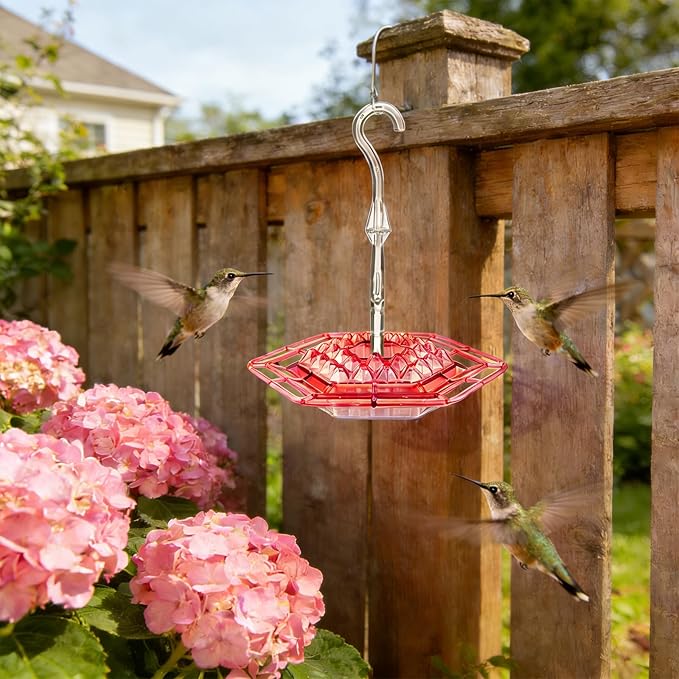 2 Pack Hummingbird Feeder for Outdoors Hanging,16 OZ Humming Birds Feeders with 30 Bee Proof Leak Proof Feeding Ports,Bird Feeder for Outside,Gifts for Women Mom,Hanging Garden Yard Décor