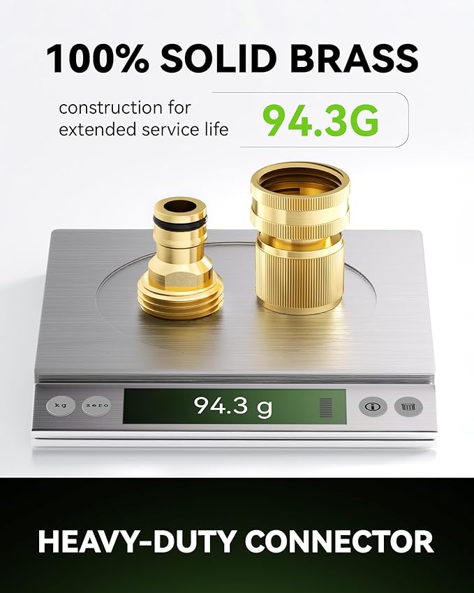 RainPoint Quick Connect Hose Fittings 3/4" GHT - Solid Brass Garden Hose Connectors, No-Leak Design & Universal Fit for Instant Connection (4 Sets)
