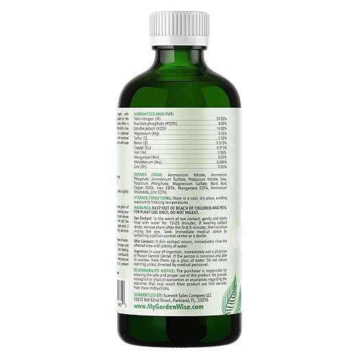 GARDENWISE 3-1-2 Liquid Fertilizer Concentrate with Micronutrients - Ideal Snake Plant Food for Sansevieria (Dracaena trifasciata), Indoor Plant Care (32 OZ)