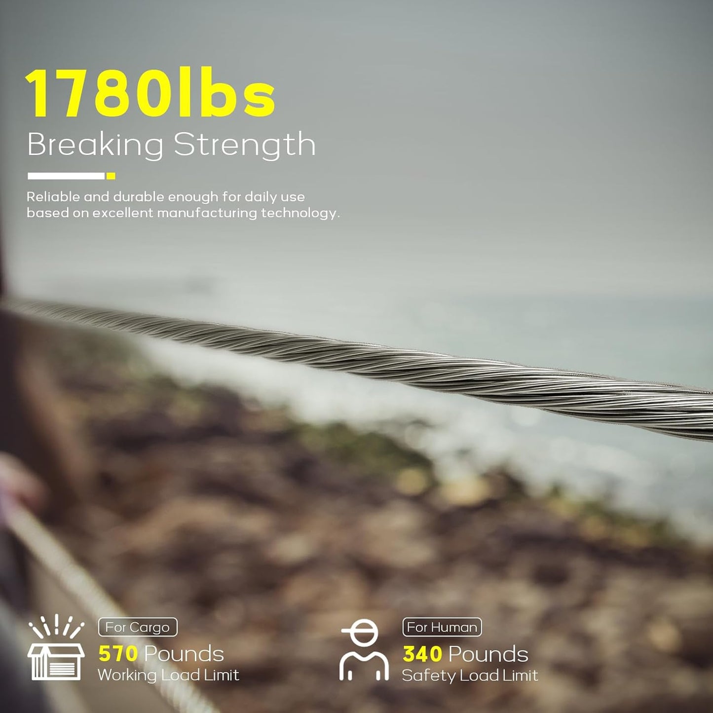 1000FT 1/8" T316 Stainless Steel Cable, Wire Rope Aircraft Cable for Deck Cable Railing Kit and DIY Balustrades, 7x7 Strands Construction, Comes with a Cutter